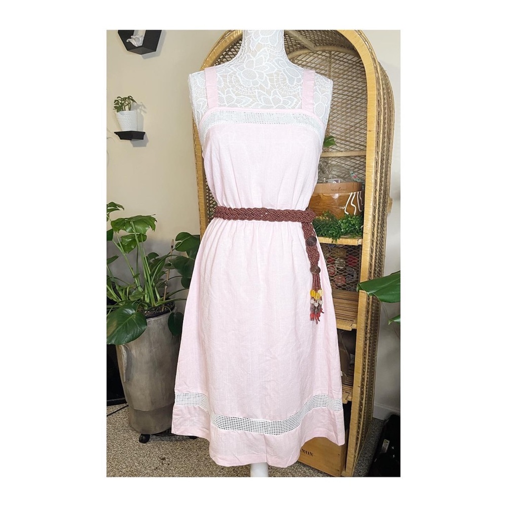 1960s 1970s Vintage Dress - Handmade, Lighy Pink